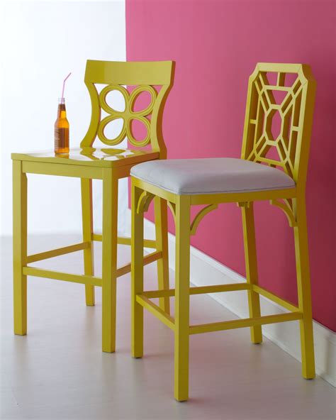 Lilly Pulitzer Home Yellow Barstools Yellow Bar Stools, Modern Bar Stools, Yellow Chairs, Modern ...