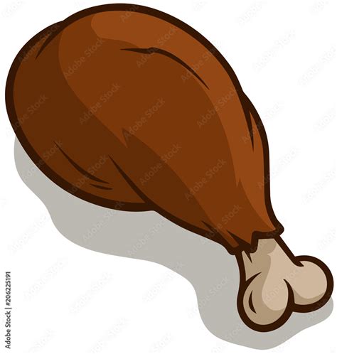 Cartoon big fried chicken leg Stock Vector | Adobe Stock