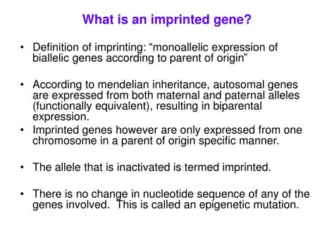 PPT - What is an imprinted gene? PowerPoint Presentation, free download ...