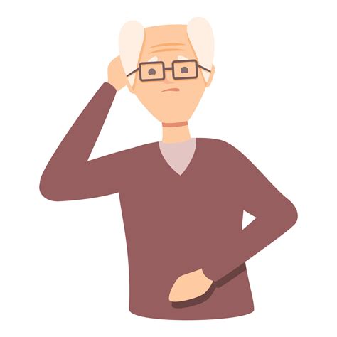 Grandpa dementia icon cartoon vector. Old senior disease 14385211 ...