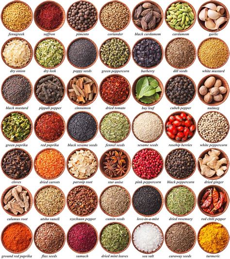 Large Collection of Different Spices and Herbs Stock Image - Image of ...