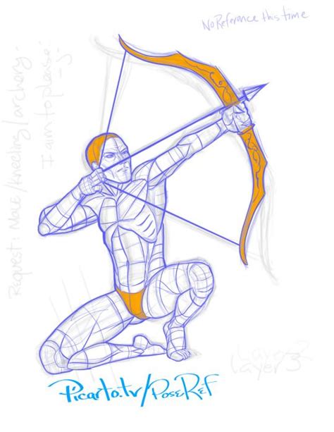 anatoref | Body type drawing, Archer pose, Figure drawing reference