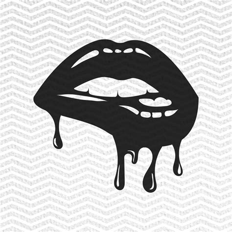 Black Dripping Lips vector files for For Cricut SVG PNG PDF | Etsy
