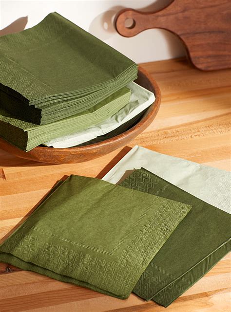 Green paper napkins 16.5 x 16.5 cm. Pack of 75. | Simons Maison | Paper ...