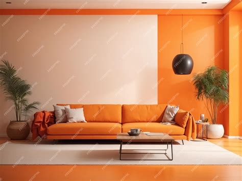 Premium Photo | Colorful trendy minimalist living room