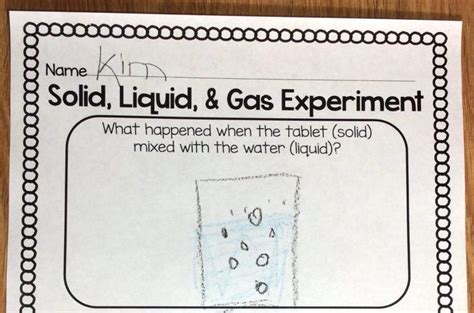 Easy & Fun Solid, Liquid, Gas Science Experiment with Free Printable Page in 2020 | Elementary ...