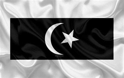 Download wallpapers Flag of Terengganu, silk texture, national symbols, white black silk flag ...