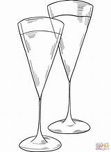 Champagne Glasses Coloring Pages sketch template
