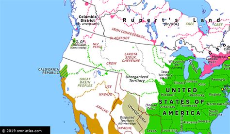 Oregon Treaty | Historical Atlas of North America (15 June 1846) | Omniatlas