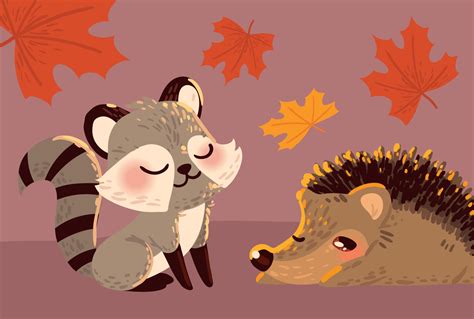 autumn animals foliage 11126183 Vector Art at Vecteezy