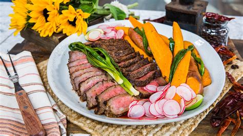 Recipe - Bridget Lancaster - Coffee-Chili–Rubbed Steaks with Sweet ...