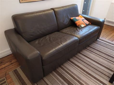 Brown leather sofa bed for sale - good condition | in Haringey, London | Gumtree