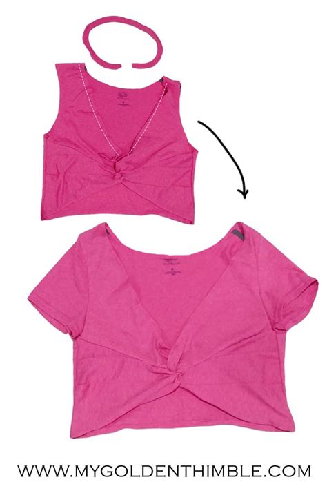 DIY Crop Top with a regular T-shirt. Easy Upcycled Tutorial.