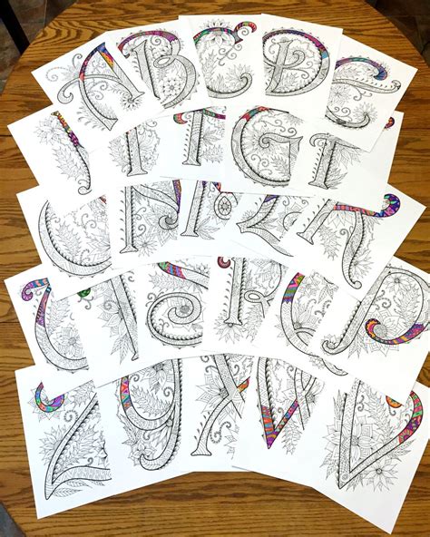 26 Uppercase Letters inspired by the font "Harrington" | Coloring pages ...