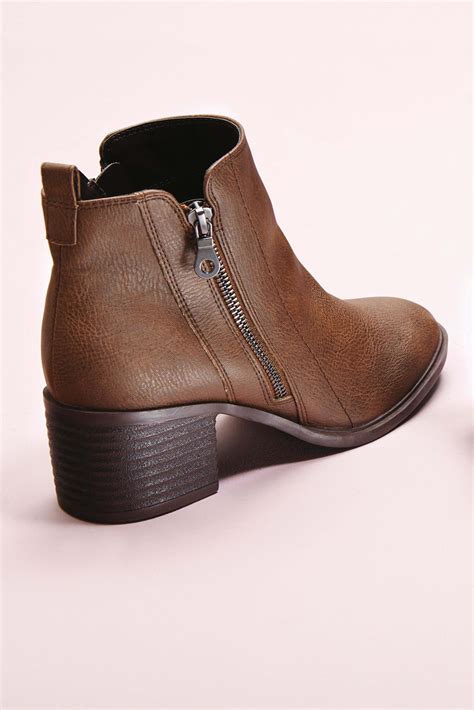 Womens Next Brown Ankle Zip Boots - Brown | Boots, Brown boots women, Brown boots outfit