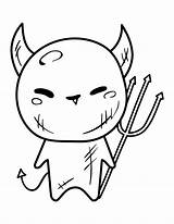 Printable Kawaii Devil Coloring Page sketch template