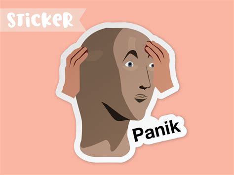 Panik Meme Man Sticker Funny Meme Sticker Meme Face Panic - Etsy UK