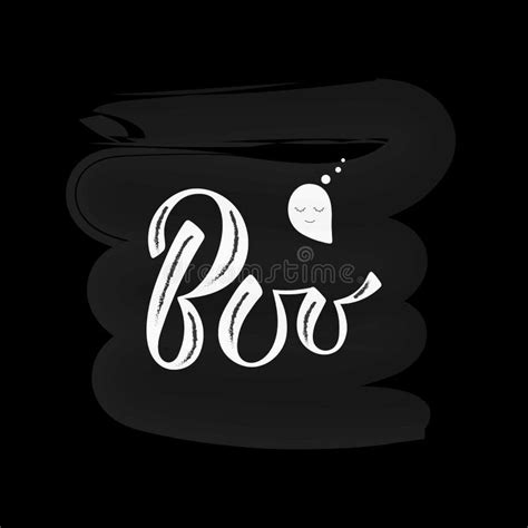 Boo- hand drawn lettering. stock illustration. Illustration of cartoon - 128668410