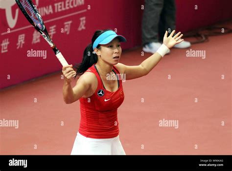 Chinas tennis player Zheng Jie is pictured during a group match against Chinese Taipei for Fed ...