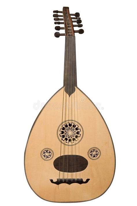 Oud. Arabic musical instrument isolated on white with clipping path , # ...