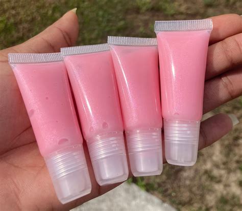 Baby Pink Glitter Lip Gloss Handmade Lip Gloss 100% Vegan and | Etsy