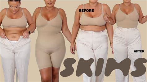 TRYING SKIMS BEST SELLING SHAPEWEAR | BEFORE & AFTER - YouTube