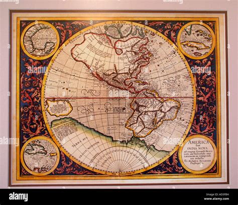 Map of old americas hi-res stock photography and images - Alamy