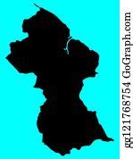 11 Guyana Map Silhouette Vector Illustration Eps 10 Clip Art | Royalty Free - GoGraph