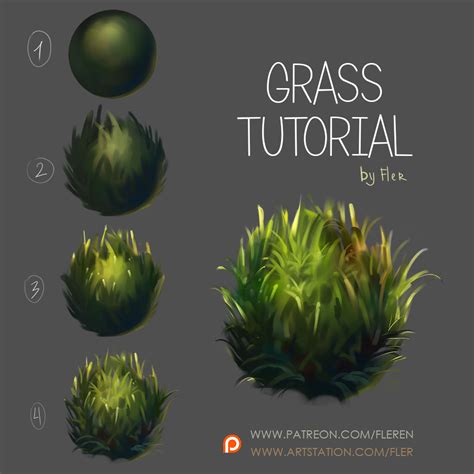 Grass tutorial by FlerPainter on DeviantArt | Digital painting tutorials, Grass painting ...