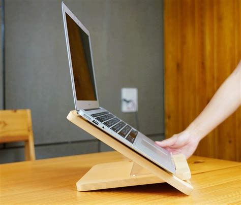 Pine Wood Stand Holder for 13 Inches Laptop Notebook MacBook » Petagadget | Wood stand, Wooden ...