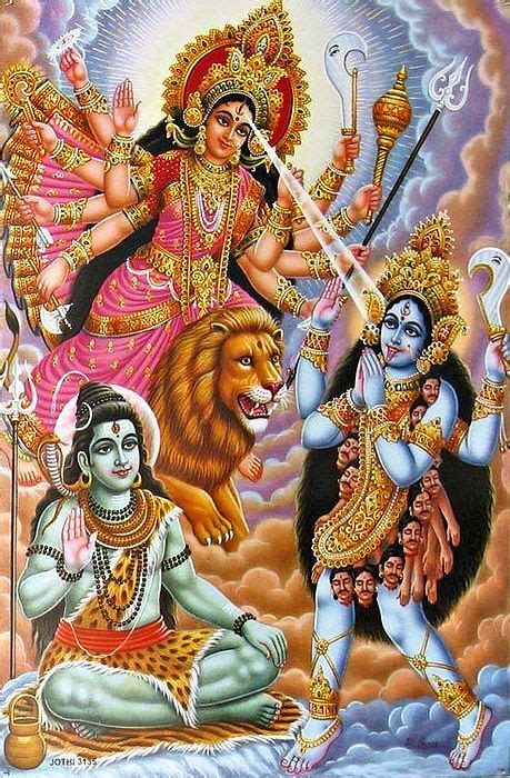 Durga is Creating Kali from Her Third Eye | Durga kali, Kali goddess, Kali hindu