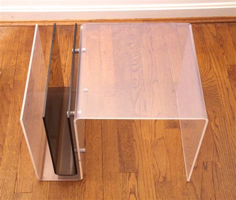 Vintage Acrylic End Table and Magazine Rack | EBTH