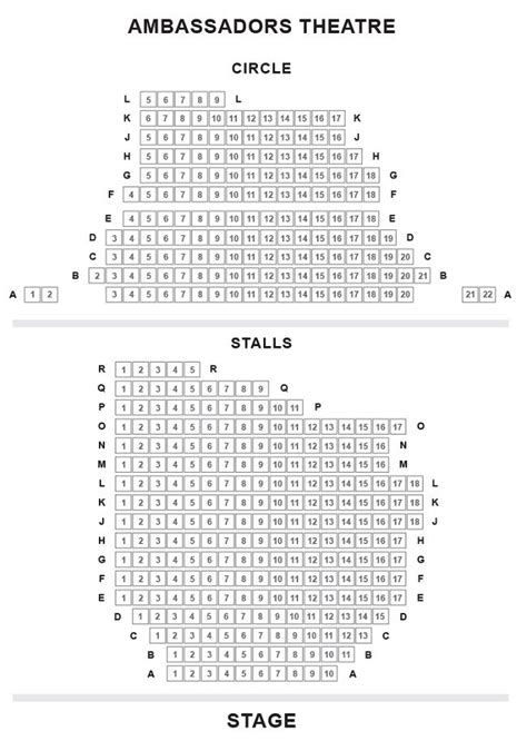 Ambassadors Theatre London Seating Plan for Shows and Plays