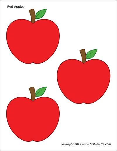 Apples | Free Printable Templates & Coloring Pages | FirstPalette.com | Apple coloring pages ...