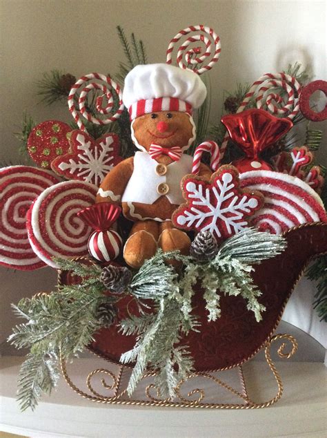 Gingerbread Centerpiece, Christmas Centerpiece, Gingerbread Decor ...