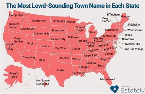 50 Hilarious Maps of the U.S. | Town names, Funny, Funny memes