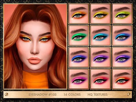 Sims 4 — JUL_HAOS [COSMETICS] EYESHADOW #103 by Jul_Haos — - CATEGORY: EYESHADOW - COLORS: 16 ...