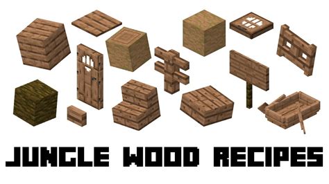 Minecraft: Compilation of Jungle Wood Recipes - YouTube