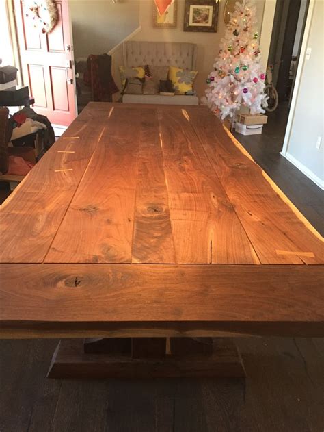 Rustic Walnut dining room table, hickory bowties, crafted by derrick idbeis | Dining room table ...