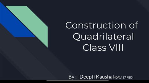 Construction of a quadrilateral - YouTube