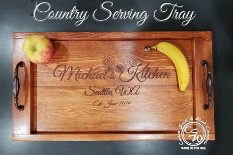 Wood Serving Tray Serving Tray Rustic Wood Serving Tray - Etsy | Serving tray wood, Serving tray ...