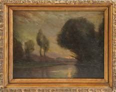 David Johnson Hudson River School Forest Waterfall Signed Framed Oil Painting (#0072) on Jan 22 ...