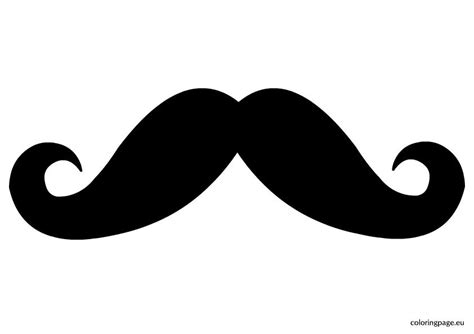 Mustache clip art | Coloring Page | Coloring pages, Clip art, Mustache template