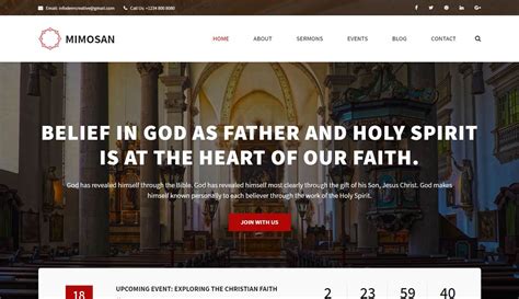 Mimosan: a Neat and Heavenly Free HTML Church Website Template | Best Free HTML/CSS Templates