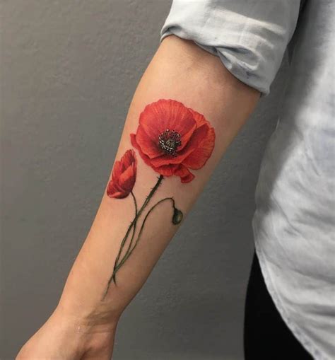 Traditional Poppy Tattoo