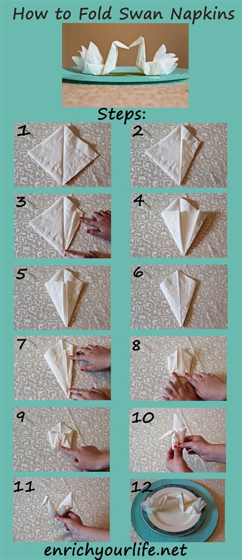 How to Fold a Swan Napkin Step by Step! enrichyourlife.net en ...