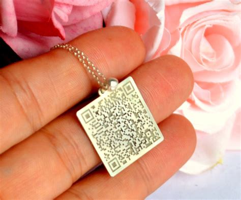 Custom QR Code Necklace Personalized QR Code Gift Unisex | Etsy