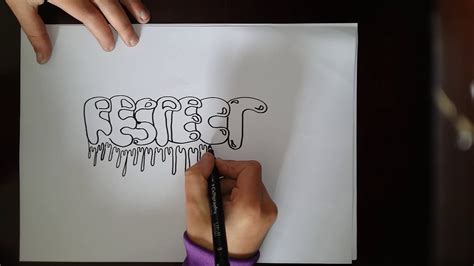 How to draw graffiti RESPECT - YouTube