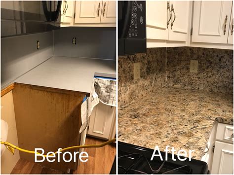 Faux Granite Painted Countertops, Before & After | Painting countertops ...