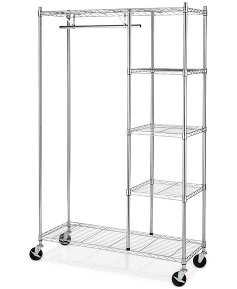 Whitmor Rolling Garment Rack with Shelves - Macy's